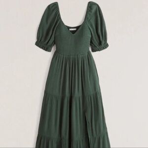 Abercrombie & Fitch Green Midi Dress